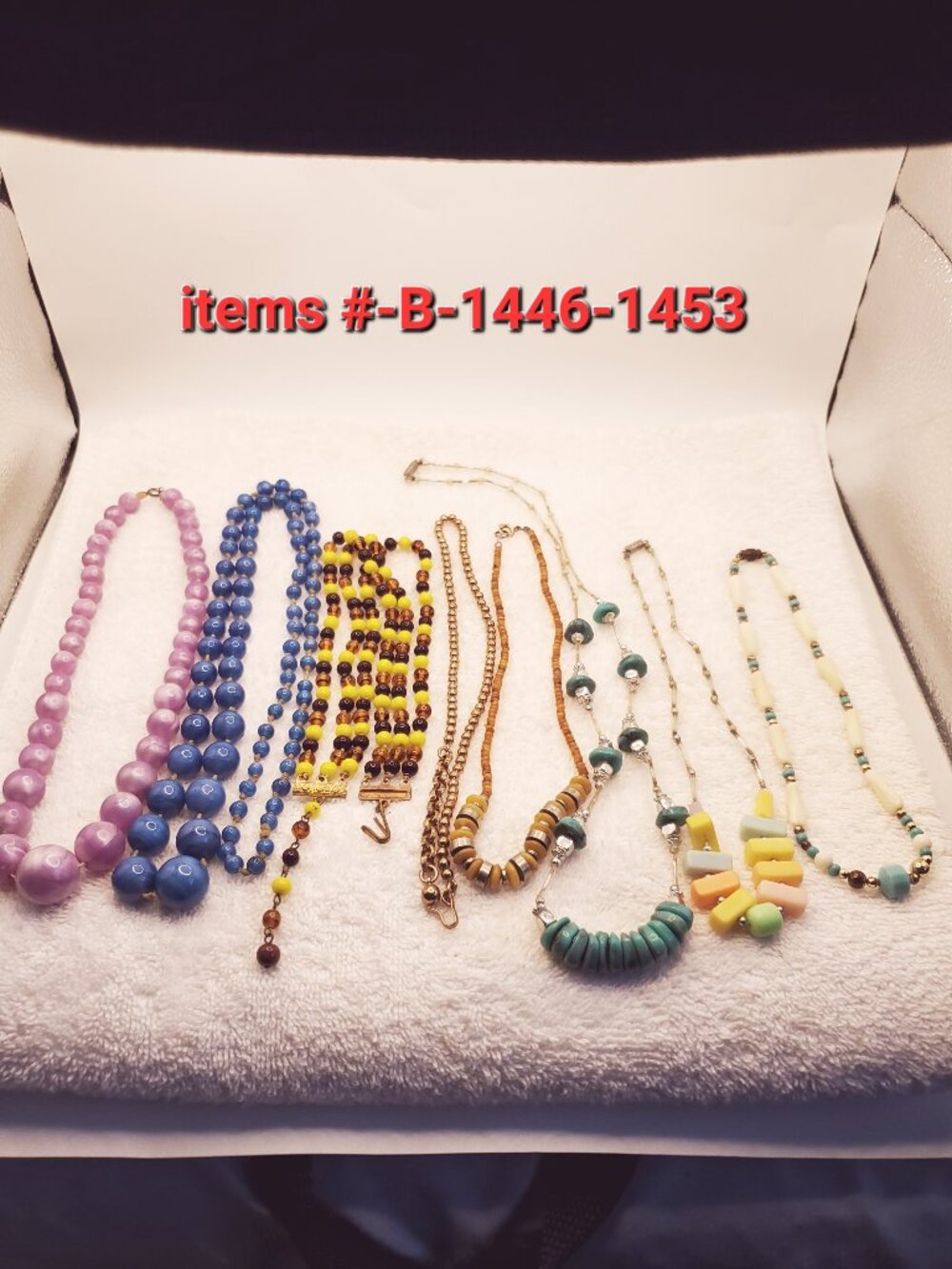 8 Necklaces, items # B-1446-1453,.  wt. 220 grams.